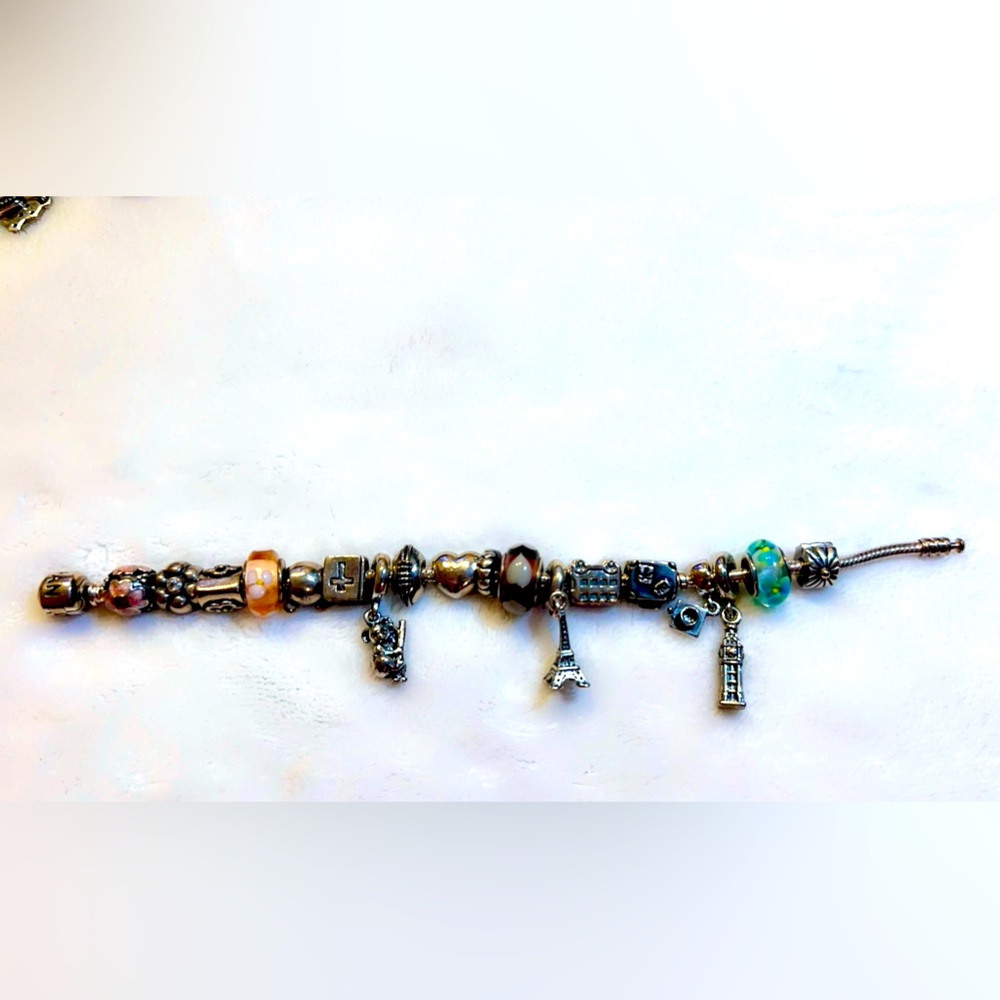 Pandora Silver Charm Bracelet with Pandora charms